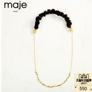MAJE Gold & black NWT jewel stretch 2 way necklace
